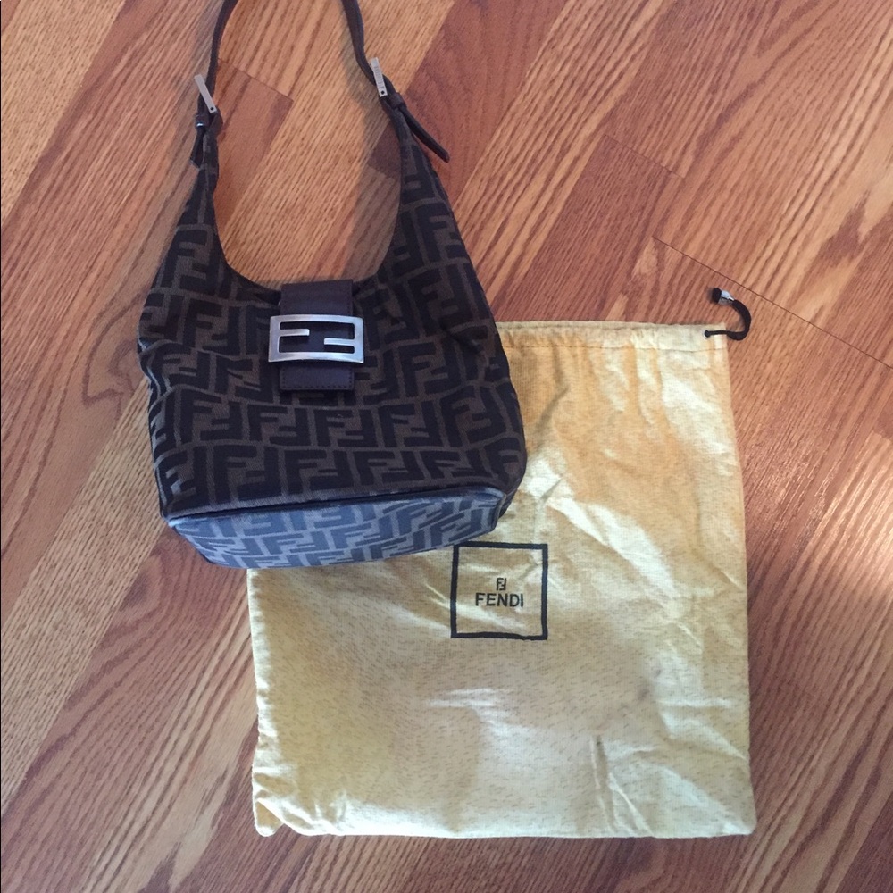 Fendi Brown Zucca Hobo Bag